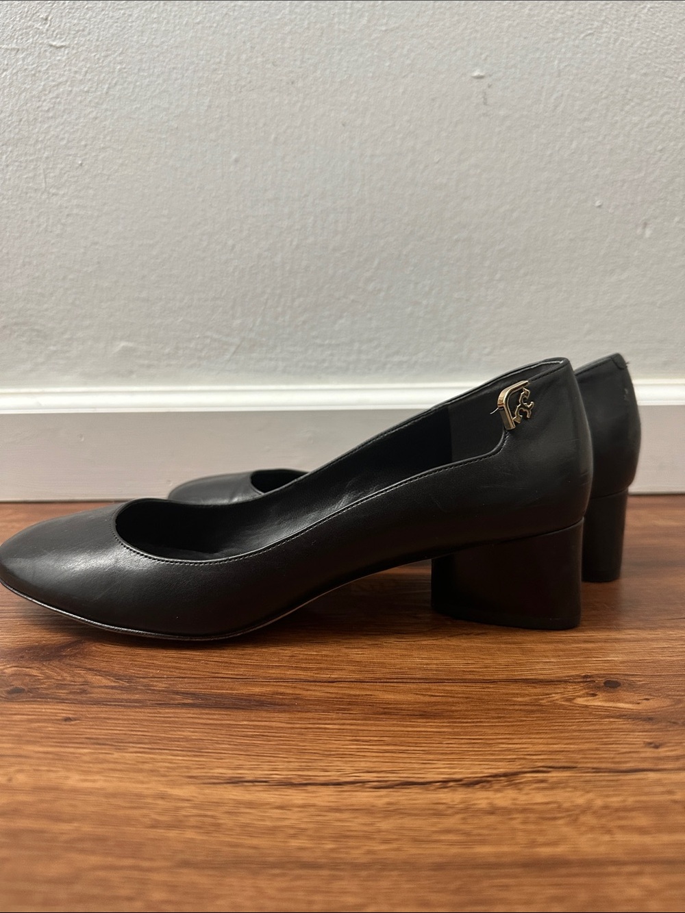 TORY BURCH Black Low Block Heel Pumps